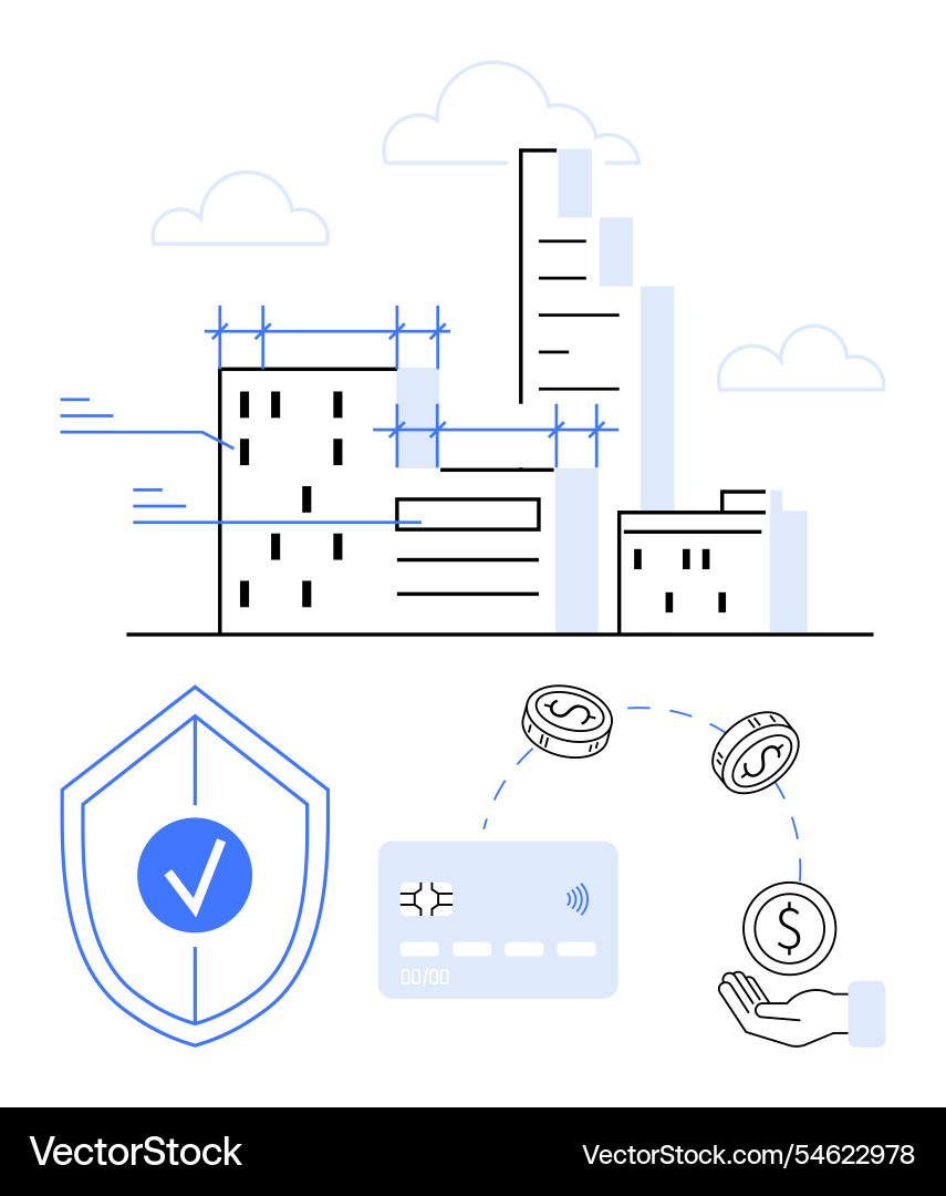 Digital transactions and secure payments Digital transactions and secure payments Vector Image