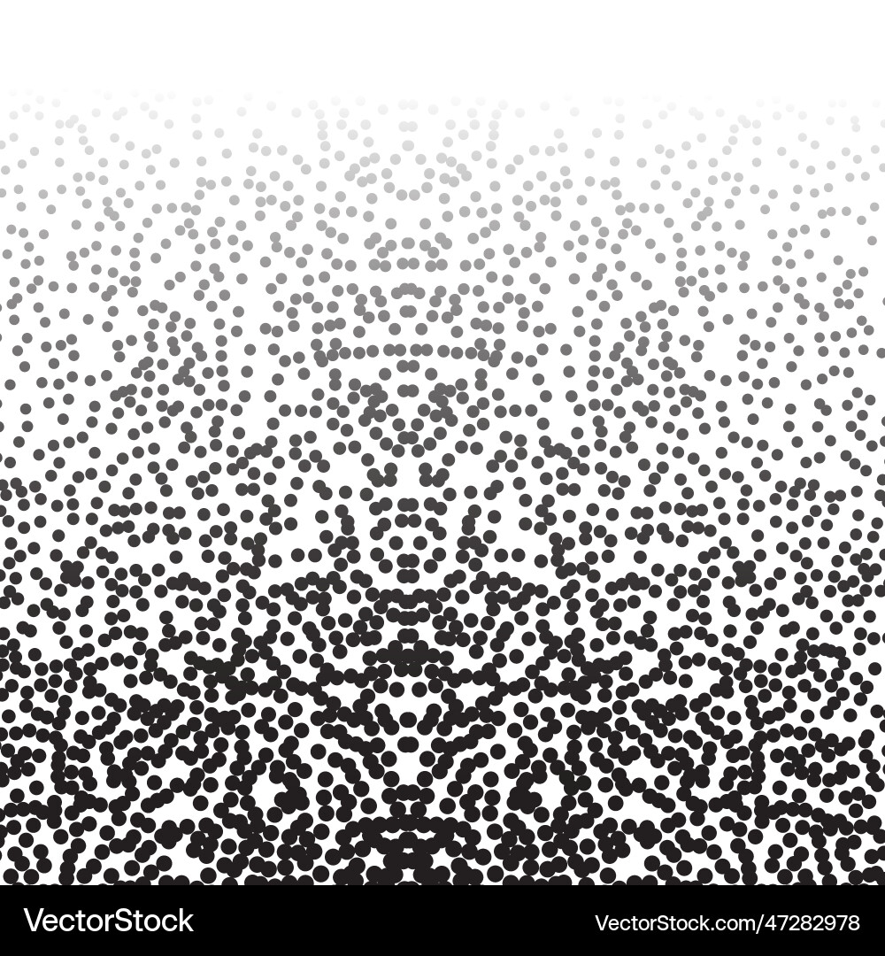 Dotwork noise gradient background black Dotwork noise gradient background black vector image