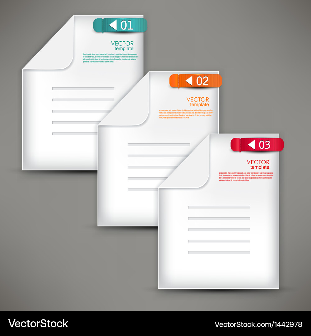 Empty paper sheet with colorful numbered bookmarks vector image
