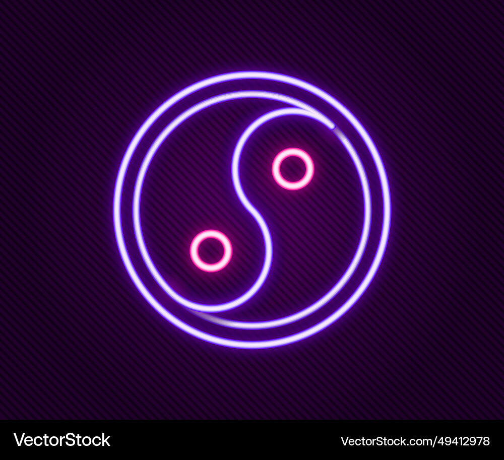 Glowing neon line yin yang symbol of harmony Glowing neon line yin yang symbol of harmony vector image