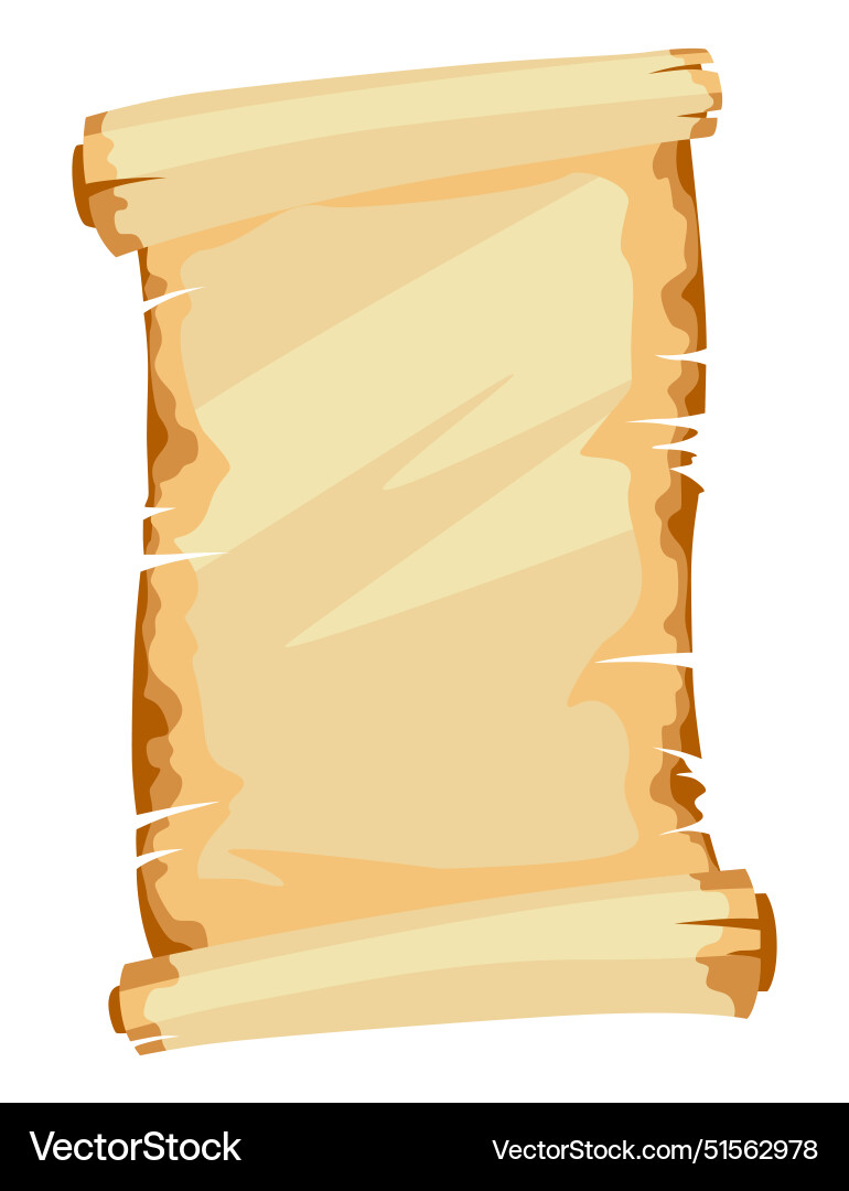 Medieval blank scroll ancient papyrus roll Medieval blank scroll ancient papyrus roll vector image