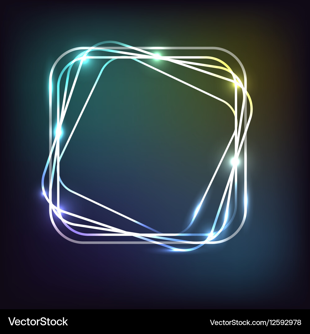Neon background with rounded rectangle Neon background with rounded rectangle vector image