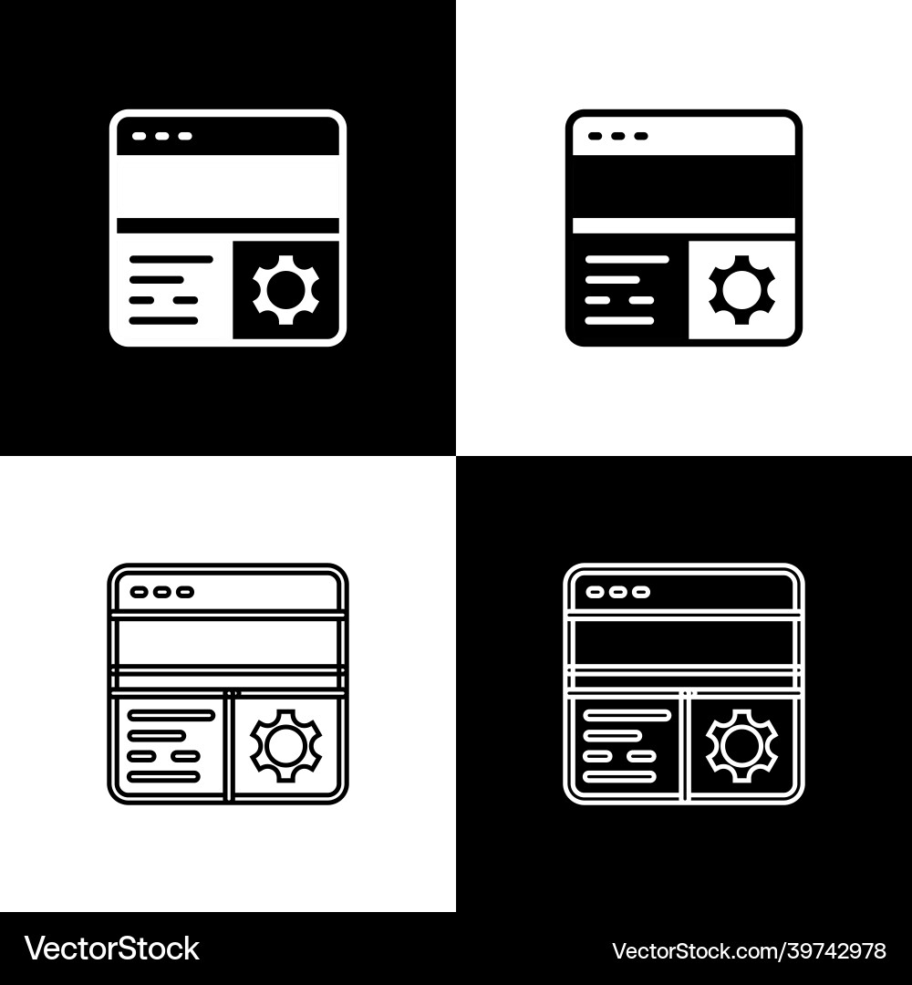 Set debugging icon isolated on black and white Set debugging icon isolated on black and white vector image