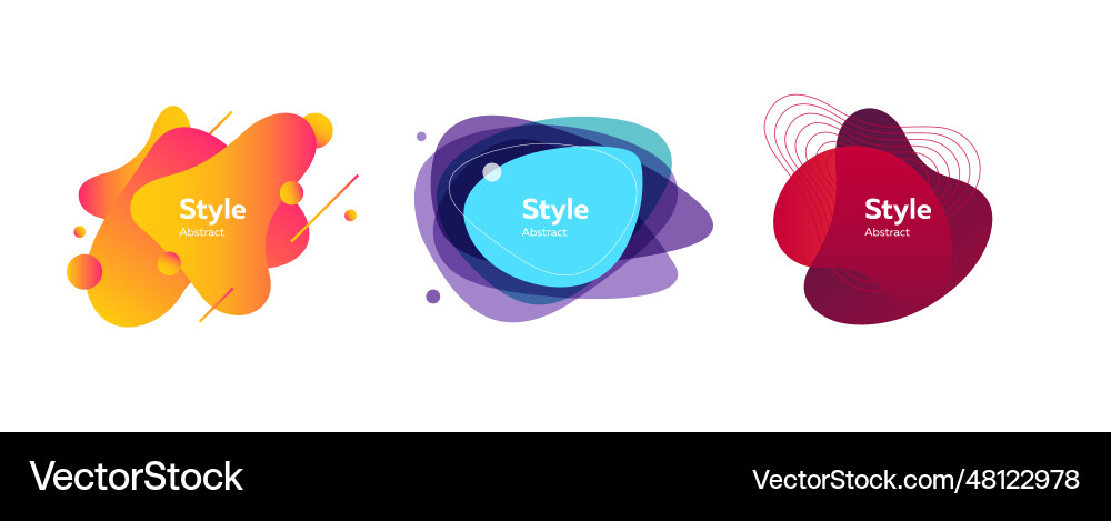 Set of vivid shapes with lines Set of vivid shapes with lines vector image
