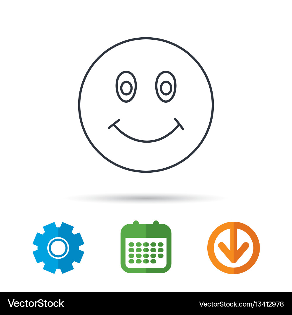 Smile icon positive happy face sign Smile icon positive happy face sign vector image