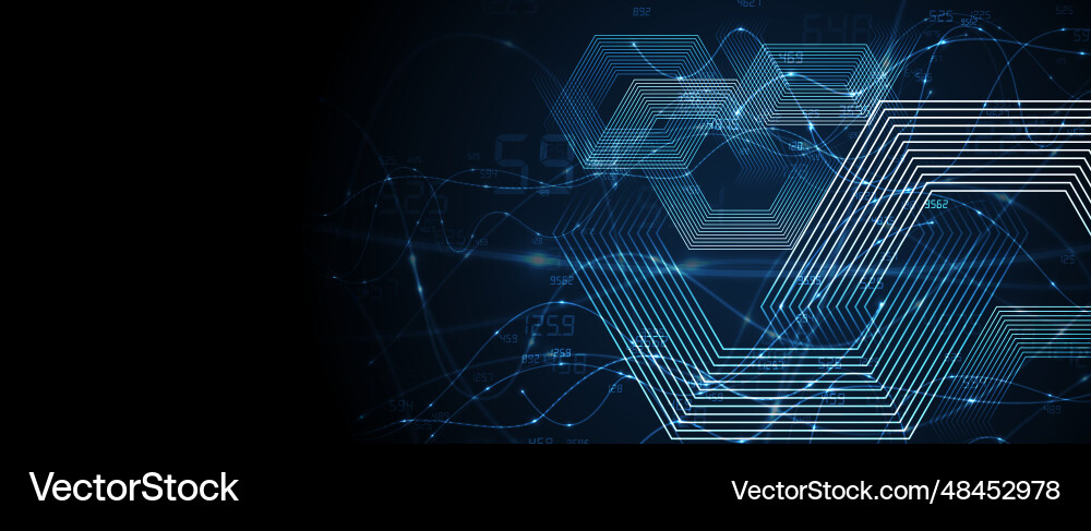 Technology banner design with hexagons abstract Technology banner design with hexagons abstract vector image