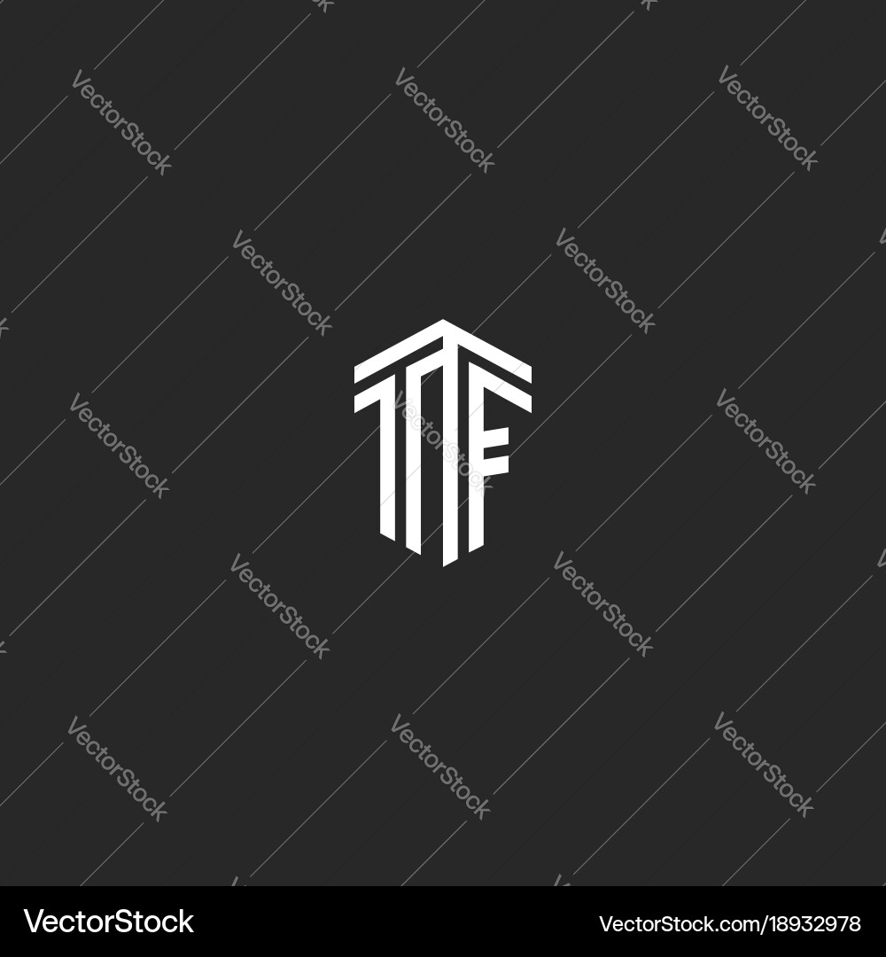 TF Monogram Logo - Intersecting Initials vector image