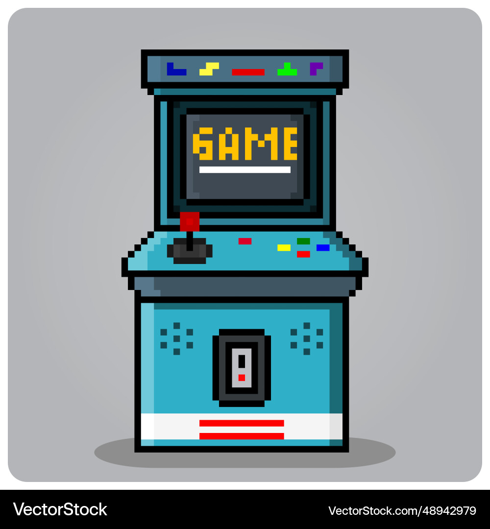 8-bit pixel of retro game console video Vector Image
