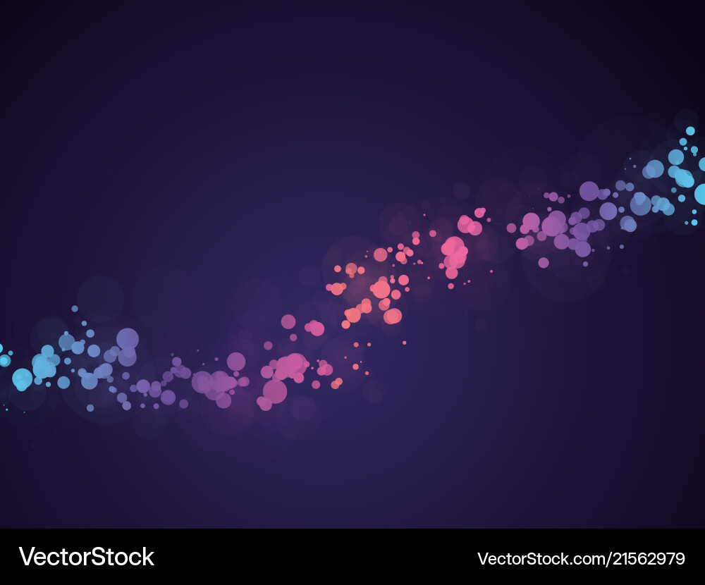 Abstract dots wave background with bokeh vector image