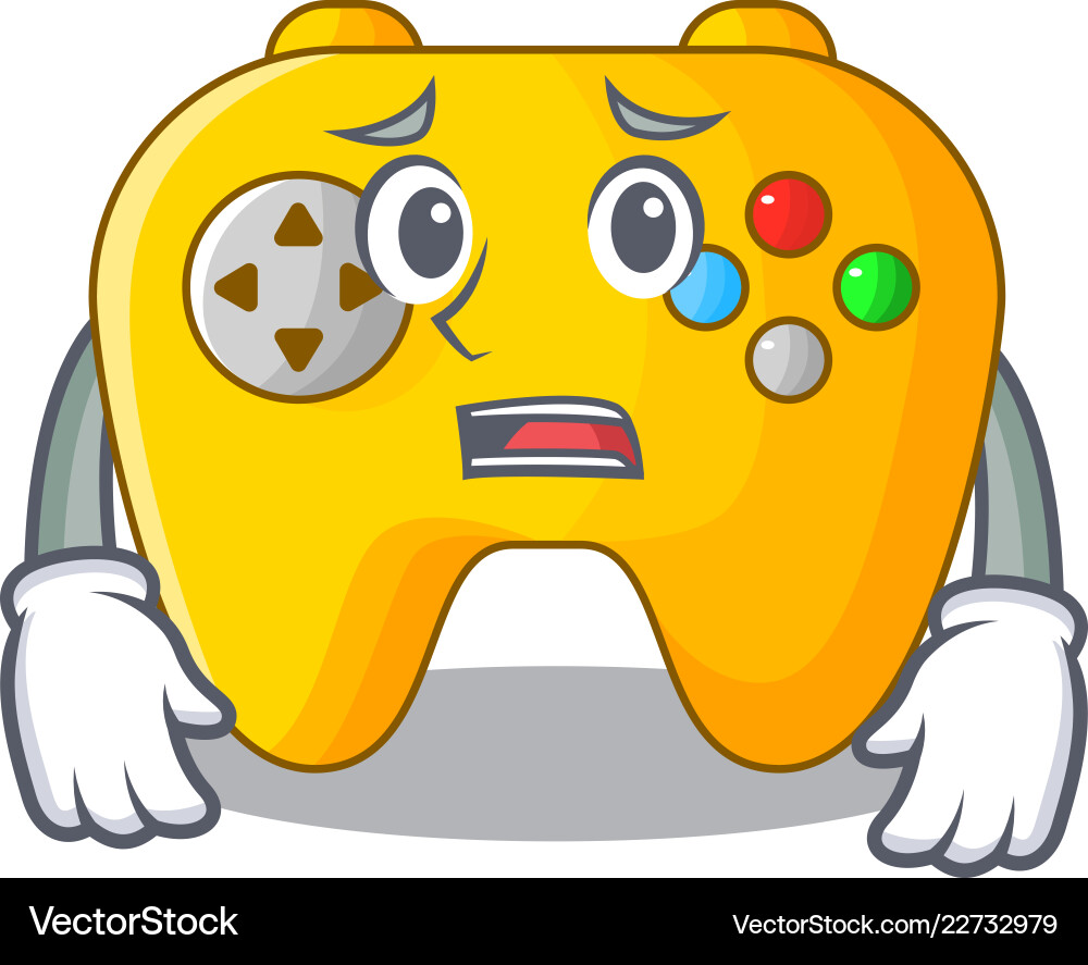 Afraid video game controller shaped on charcter Afraid video game controller shaped on charcter vector image