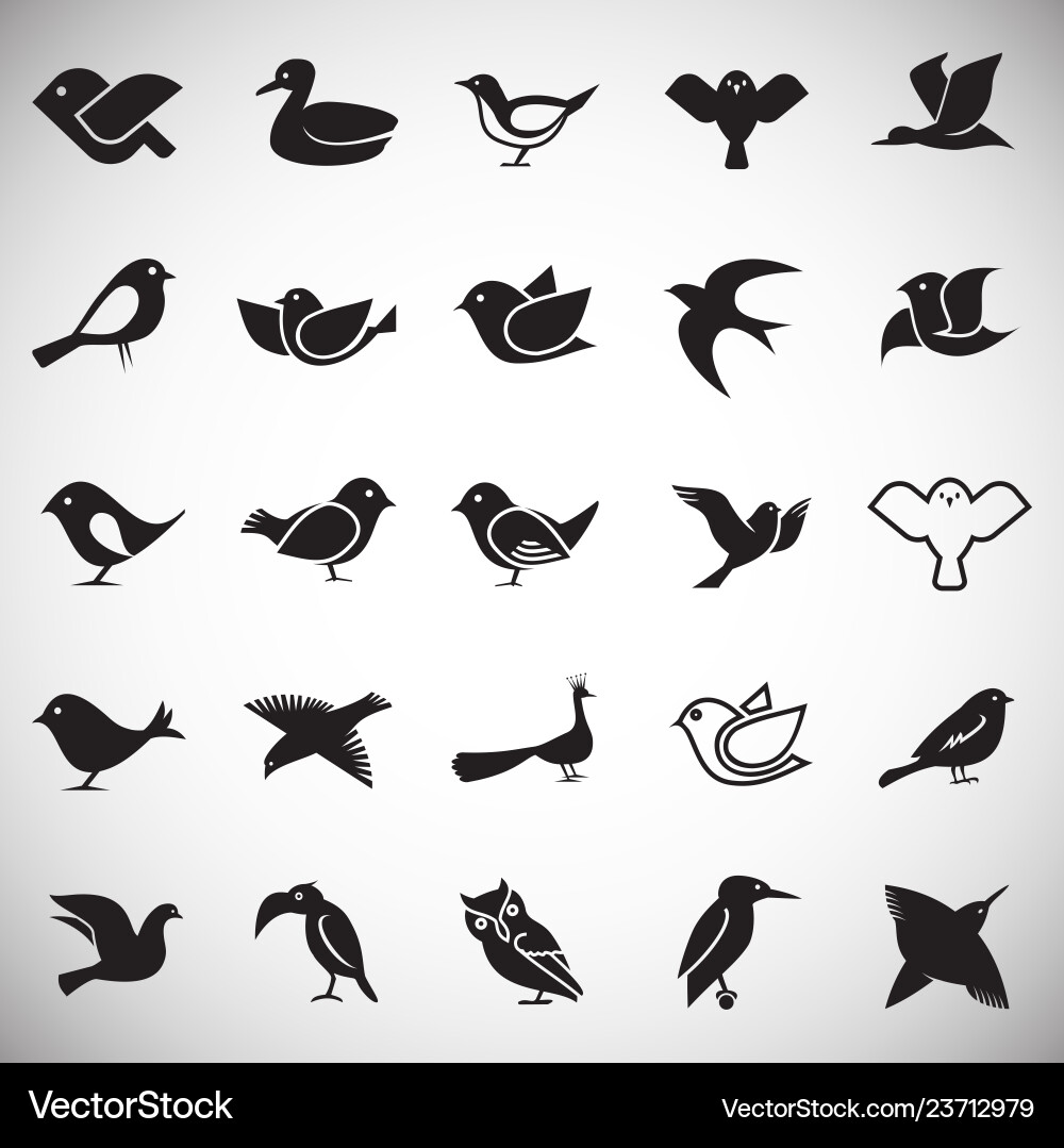 Bird icons set on white background for graphic Bird icons set on white background for graphic Vector Image
