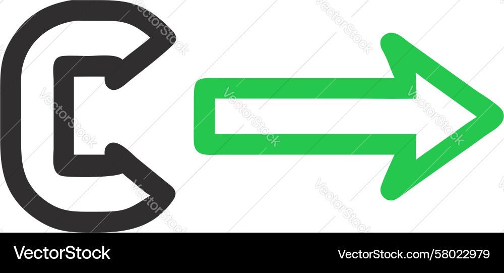 C Shape Arrow Icon - Progress Vector Image