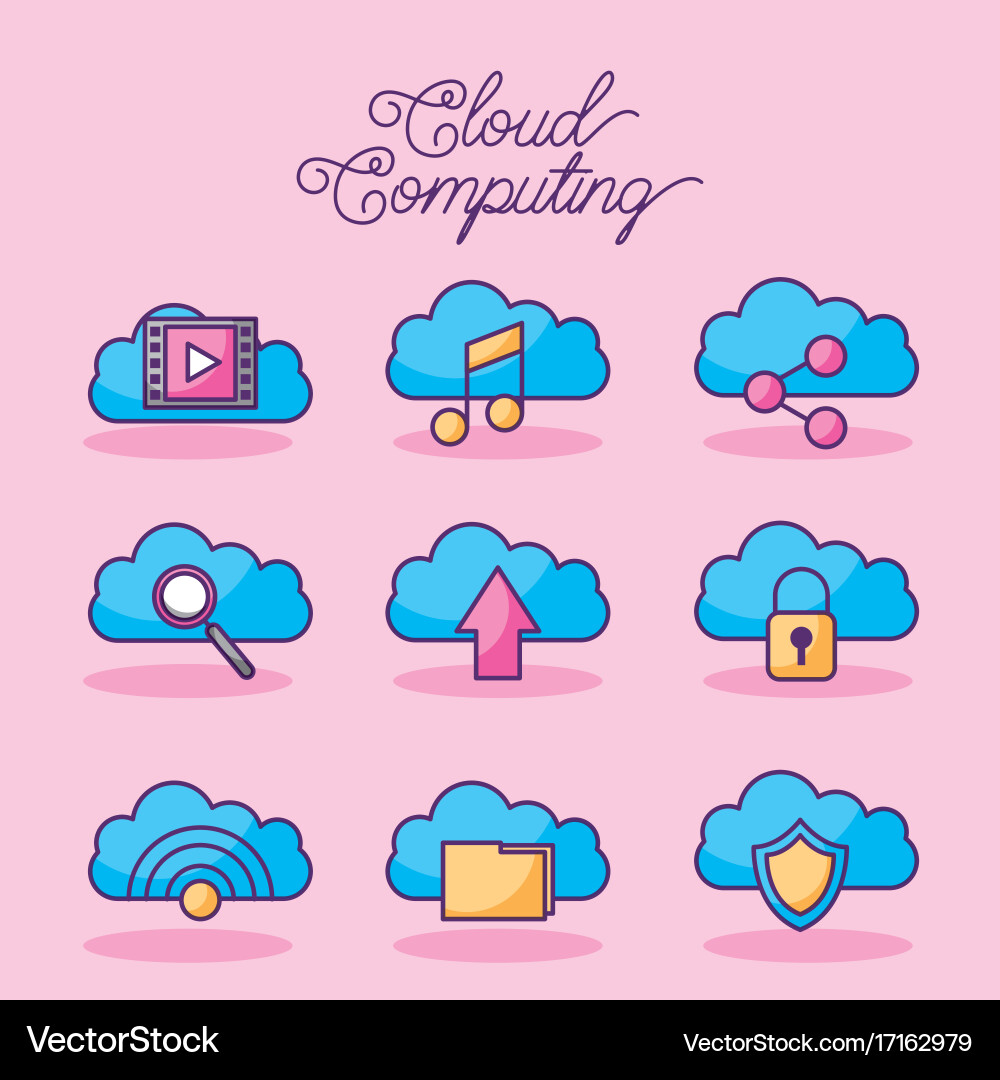 Cloud computing digital network connection Vector Image