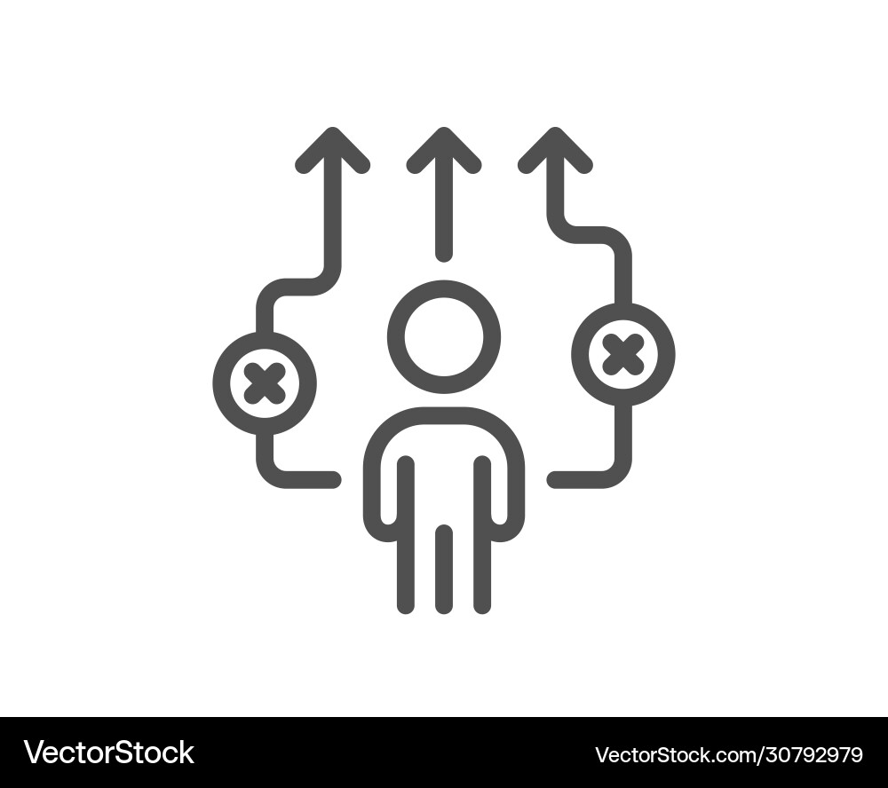 Correct working process line icon business way vector image