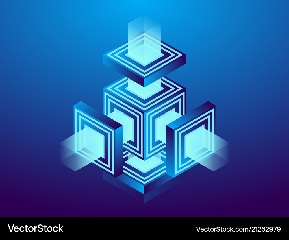 Cryptocurrency and blockchain Cryptocurrency and blockchain vector image