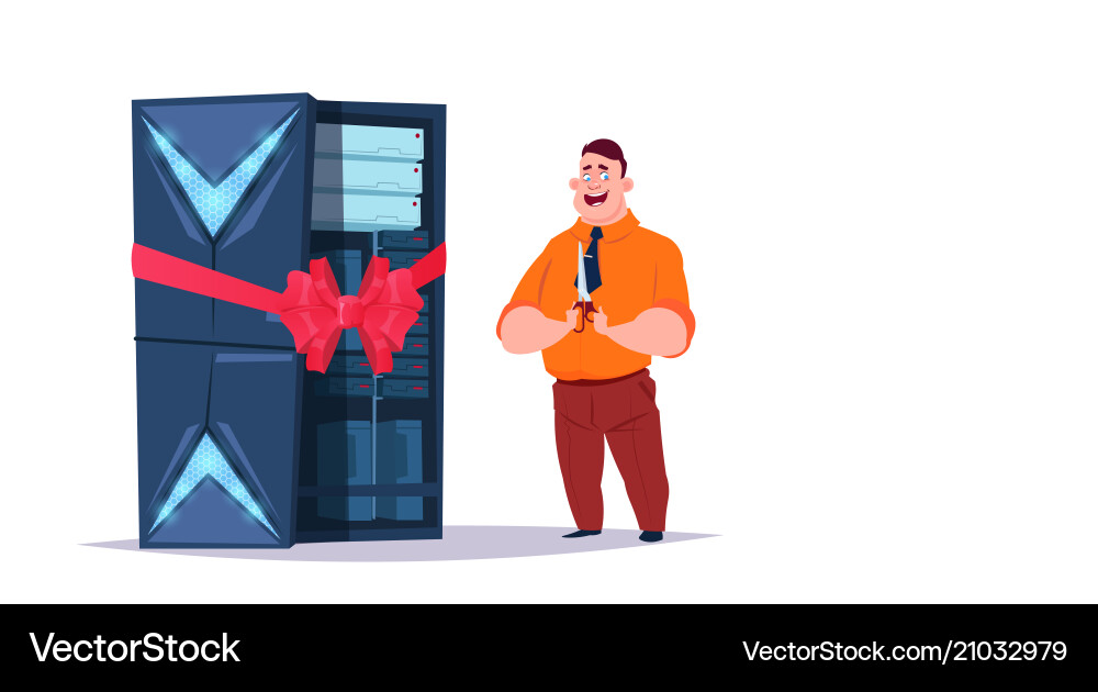 Data storage open center with hosting servers Data storage open center with hosting servers vector image