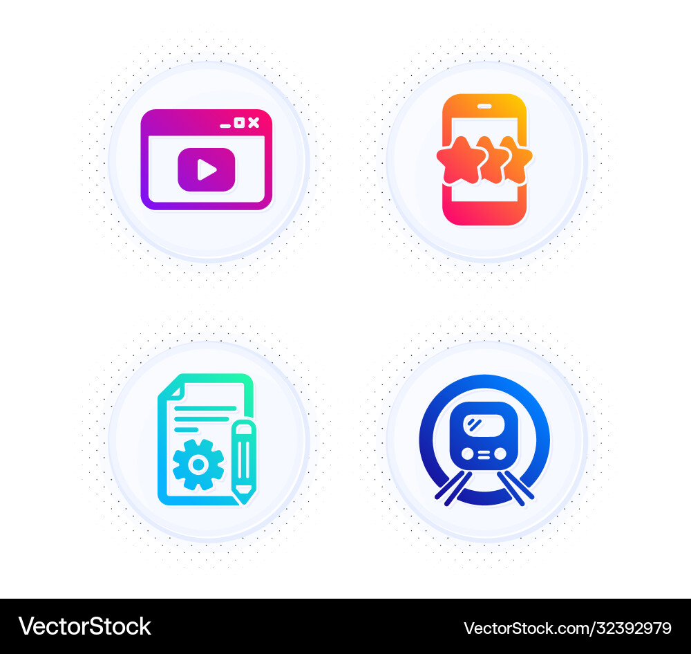 Documentation video content and star icons set Documentation video content and star icons set vector image