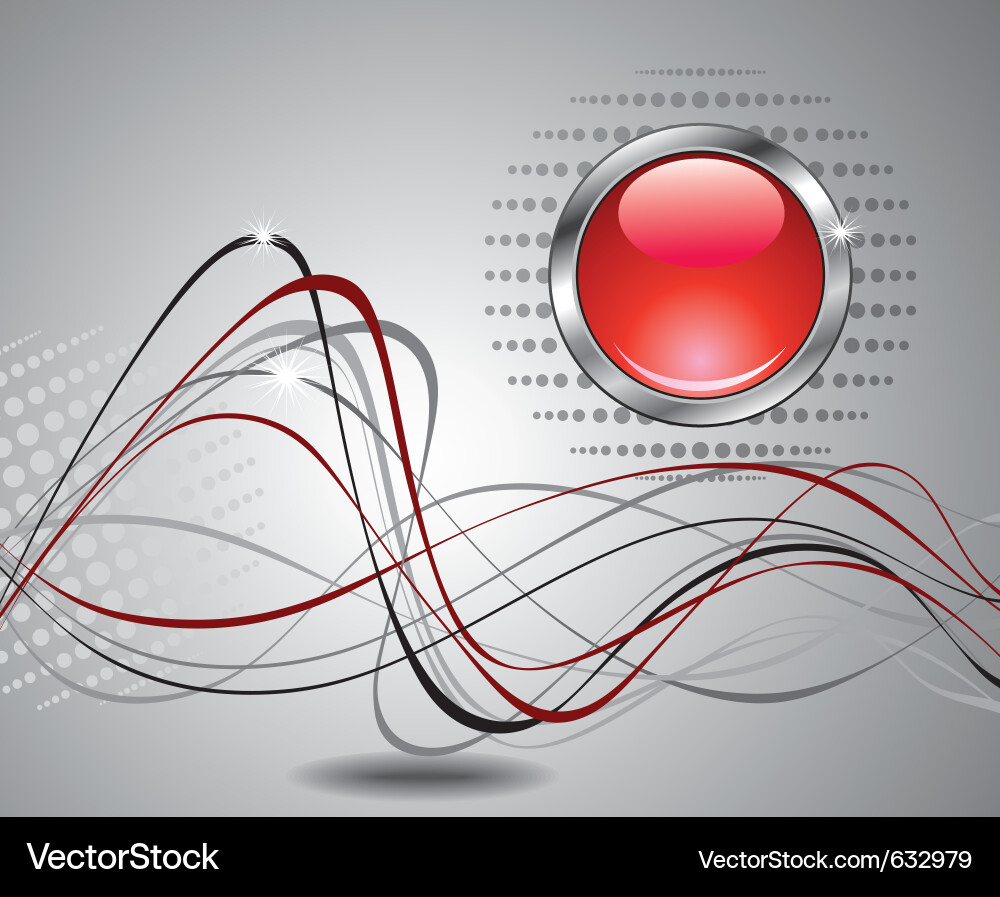 Dynamic Red Button Abstract Background vector image