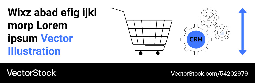E-commerce integration with crm system represented E-commerce integration with crm system represented vector image