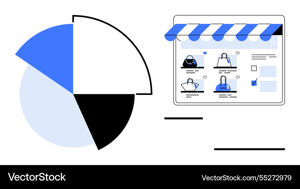 E-commerce website with shopping items displayed E-commerce website with shopping items displayed vector image