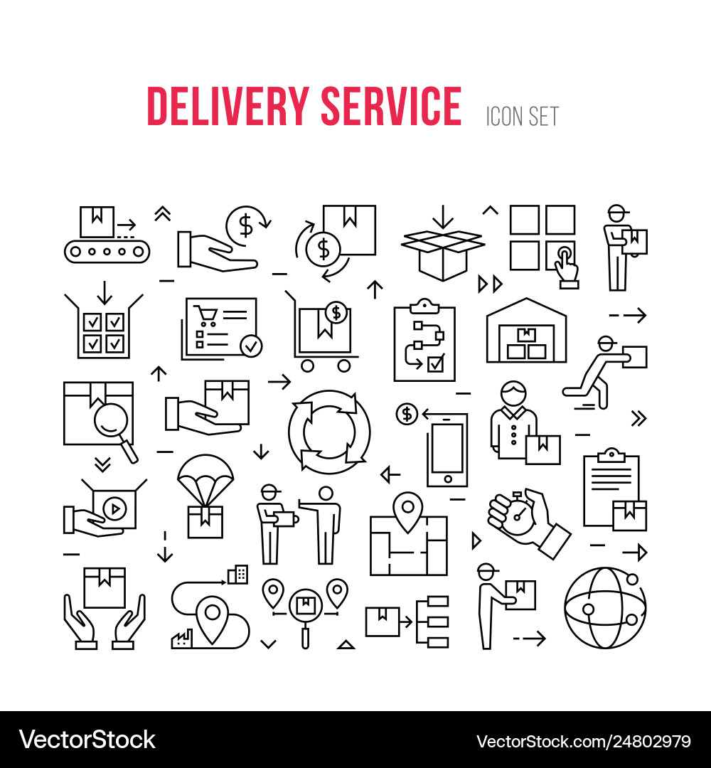 Fast delivery logistic icons big set in flat style Fast delivery logistic icons big set in flat style vector image