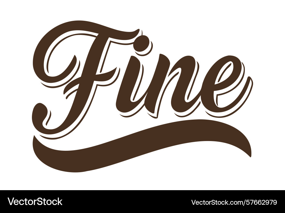 Fine elegant script lettering with outline Vector Image
