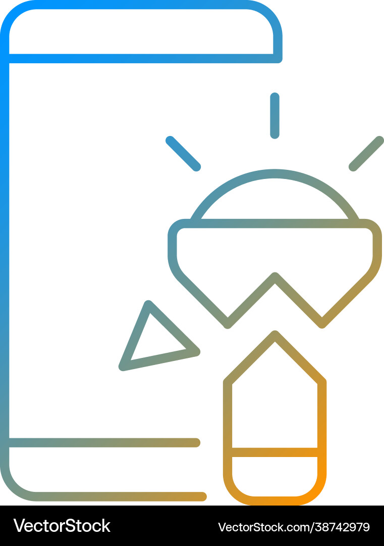 Flashlight not working gradient linear icon Vector Image