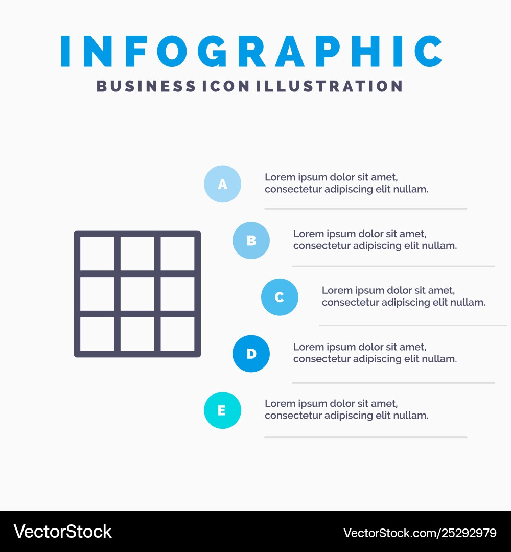 Menu ui basic line icon with 5 steps presentation Menu ui basic line icon with 5 steps presentation Vector Image