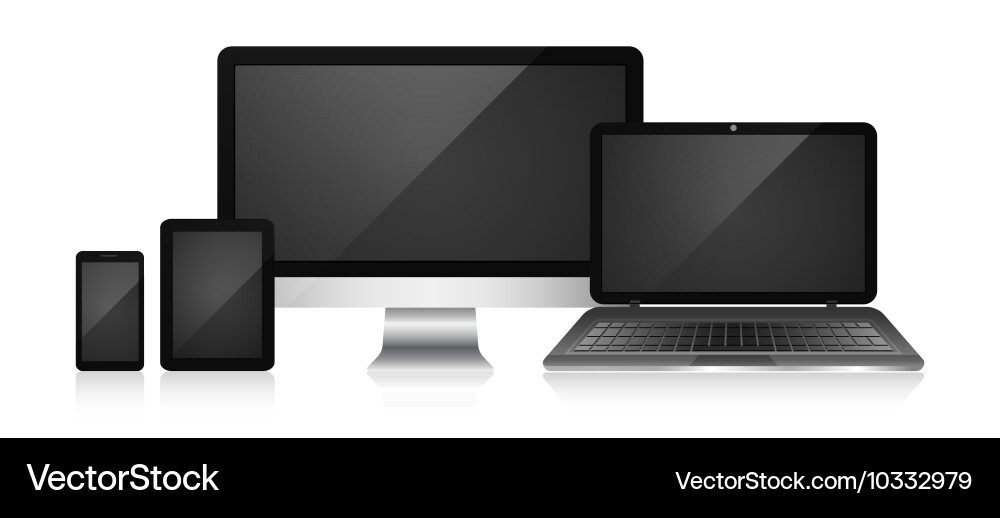 Responsive web design devices on a white vector image