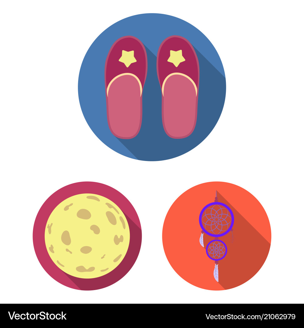 Rest and sleep flat icons in set collection Vector Image