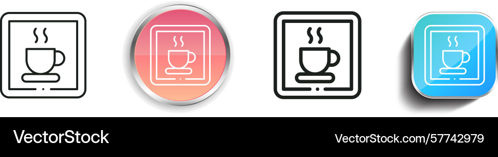 Rest area icon thin linear regular and button Rest area icon thin linear regular and button vector image