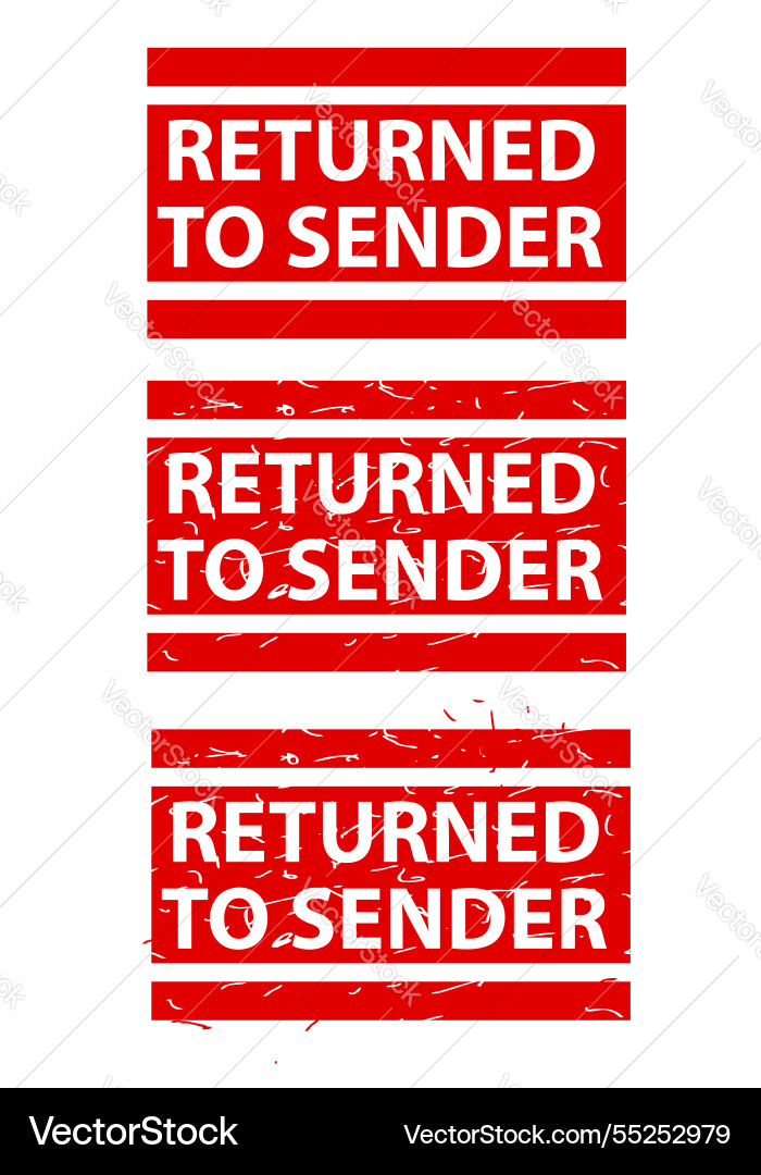Returned to sender simple rust dirty red vector image