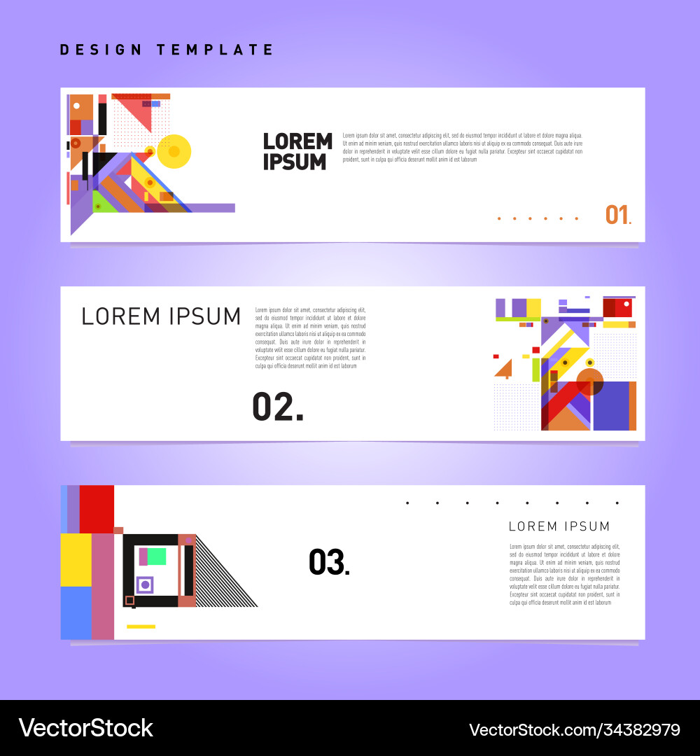 Set abstract banner web design template retro Vector Image
