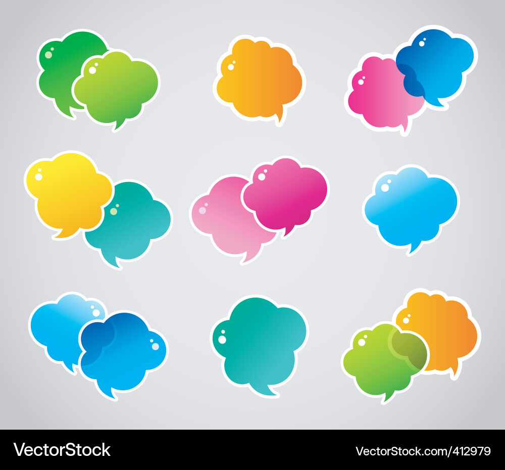 Speech bubble colorful vector image