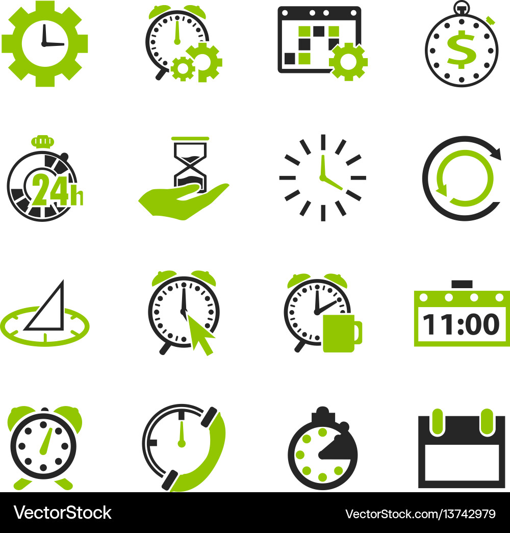 Time Icon Set - Clock & Timer vector image