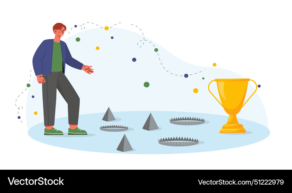 Trap to trophy concept Royalty Free Vector Image