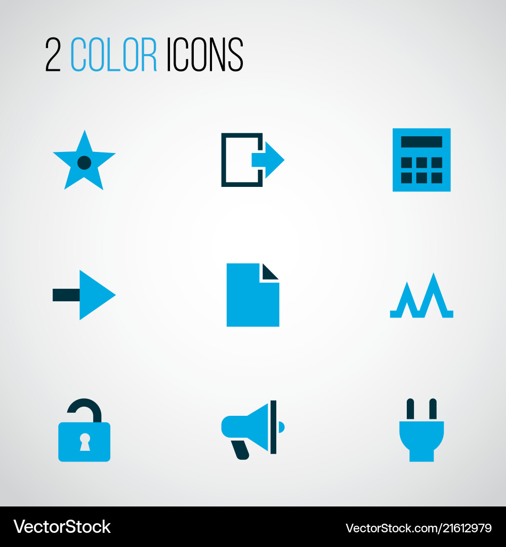 User icons colored set with calculator exit User icons colored set with calculator exit vector image