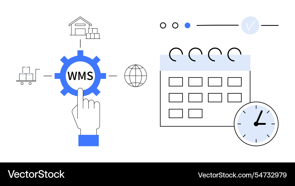 Warehouse management system interface highlighting Warehouse management system interface highlighting Vector Image