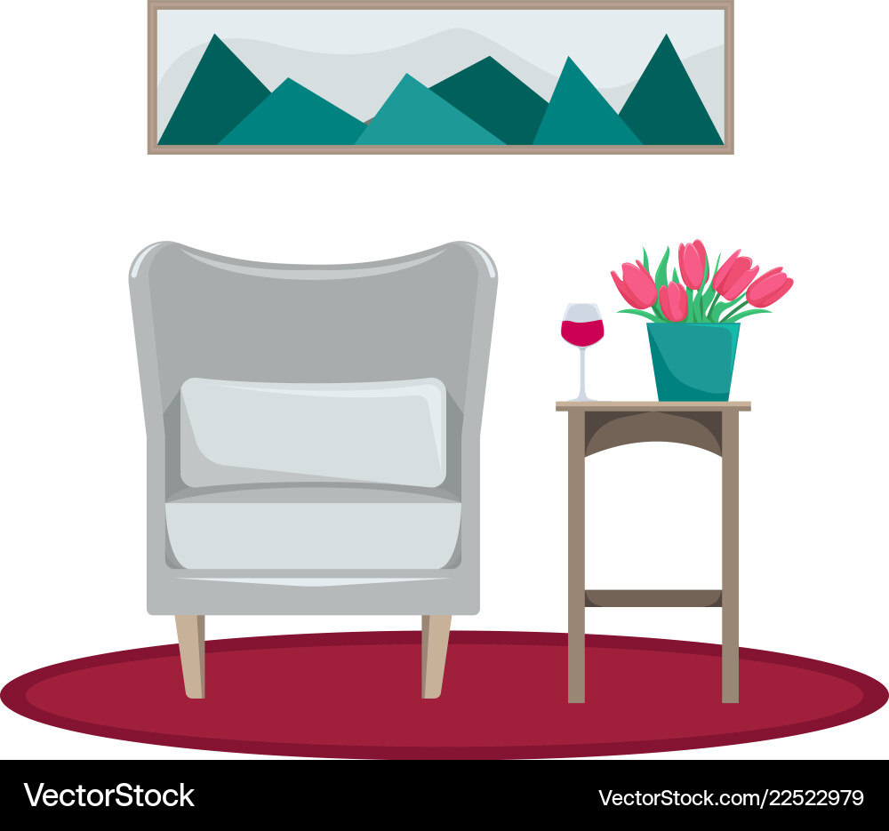 Wohnung das Innere des Wohnzimmer Sessel Wohnung das Innere des Wohnzimmer Sessel vektorbild