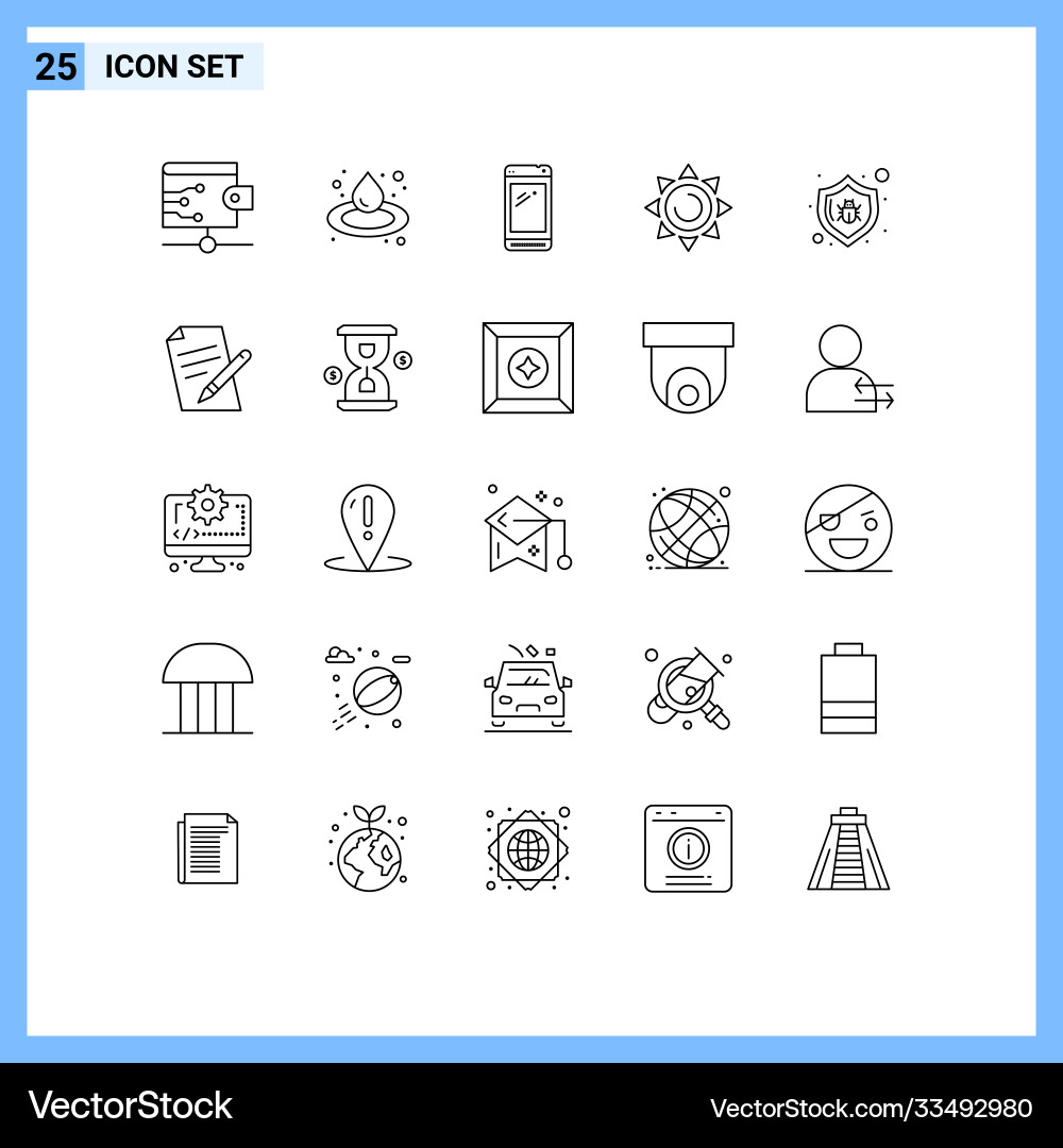 25 universal lines set for web and mobile Vector Image