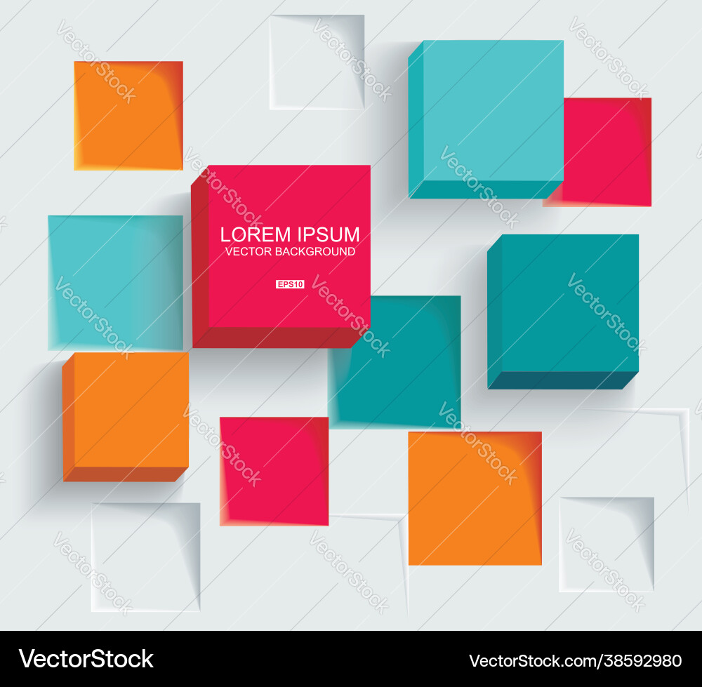 Abstract 3D Cube Background vector image