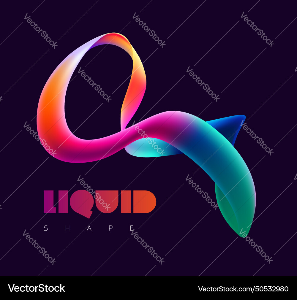 Abstract fluid 3d ribbon colorful dynamic shape Abstract fluid 3d ribbon colorful dynamic shape vector image