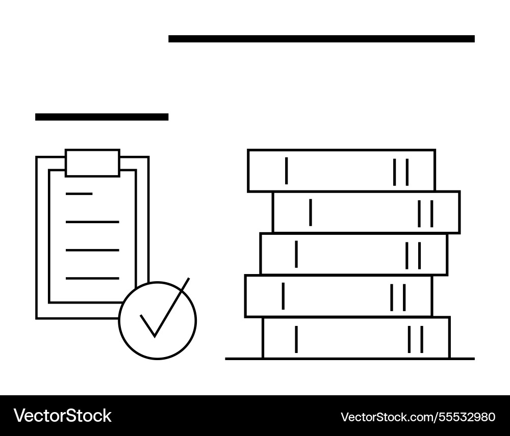 Checklist with a tick mark next to stack Checklist with a tick mark next to stack vector image