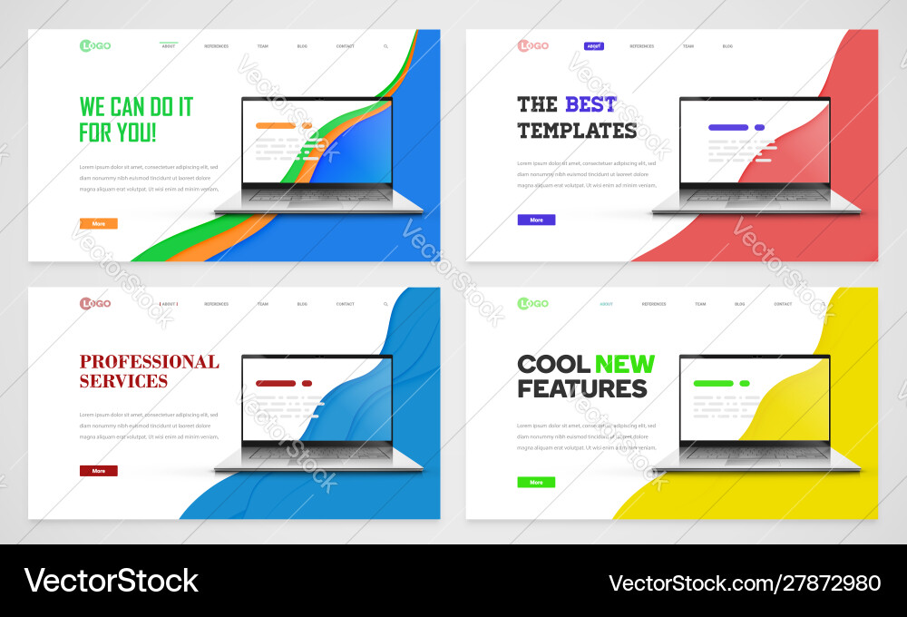 Clean and modern website template Vector Image