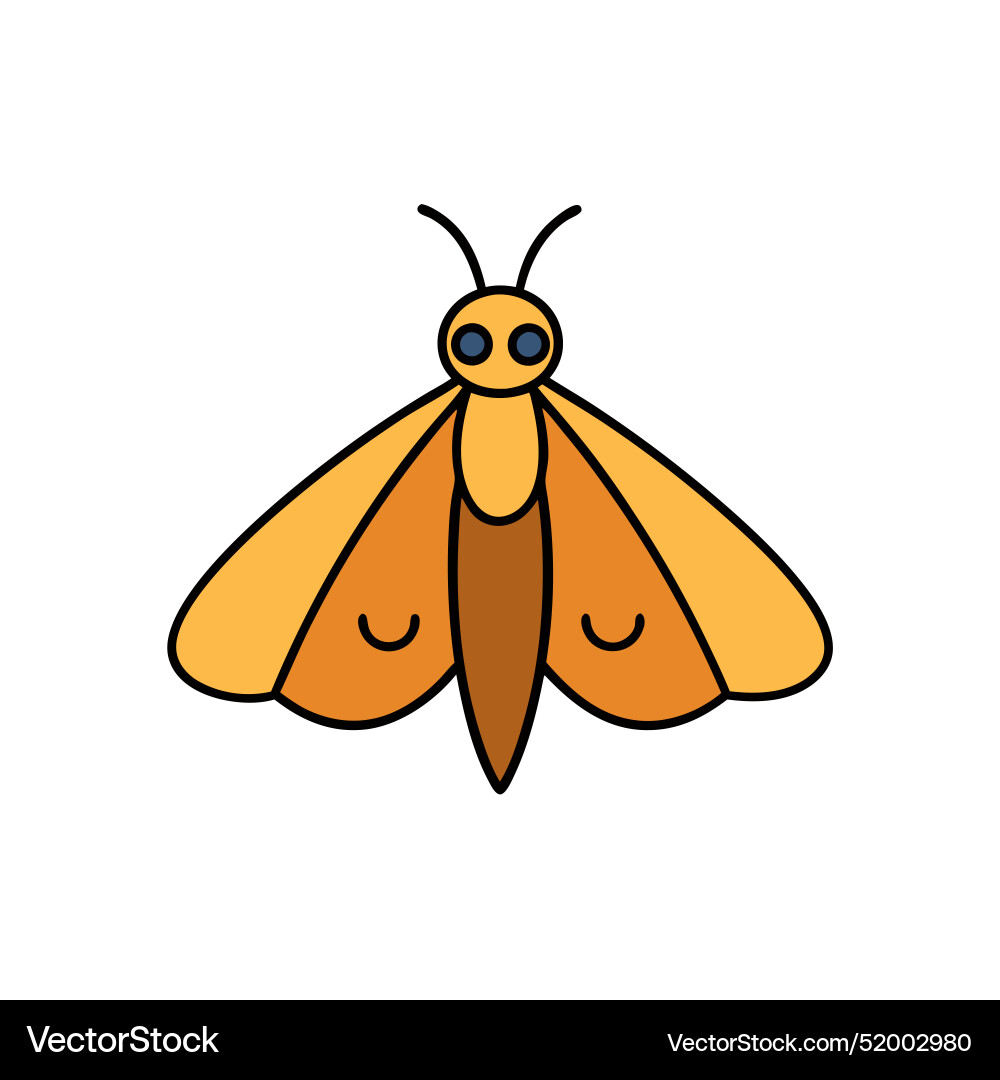 Comet moth learns icon Vector Image