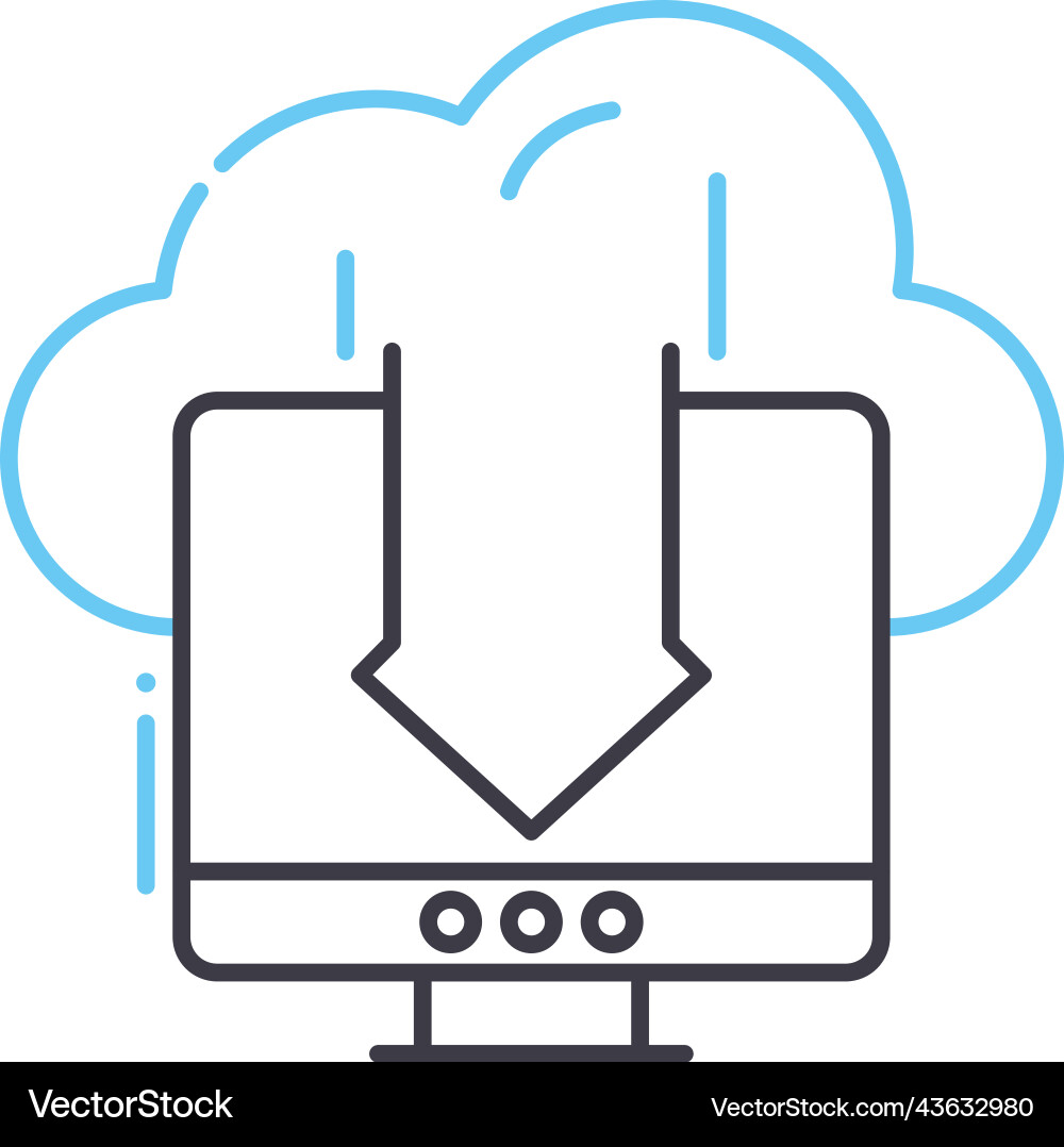 Data control panel line icon outline symbol Data control panel line icon outline symbol vector image