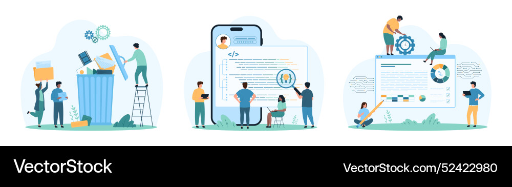 Development of software and mobile app online Development of software and mobile app online vector image