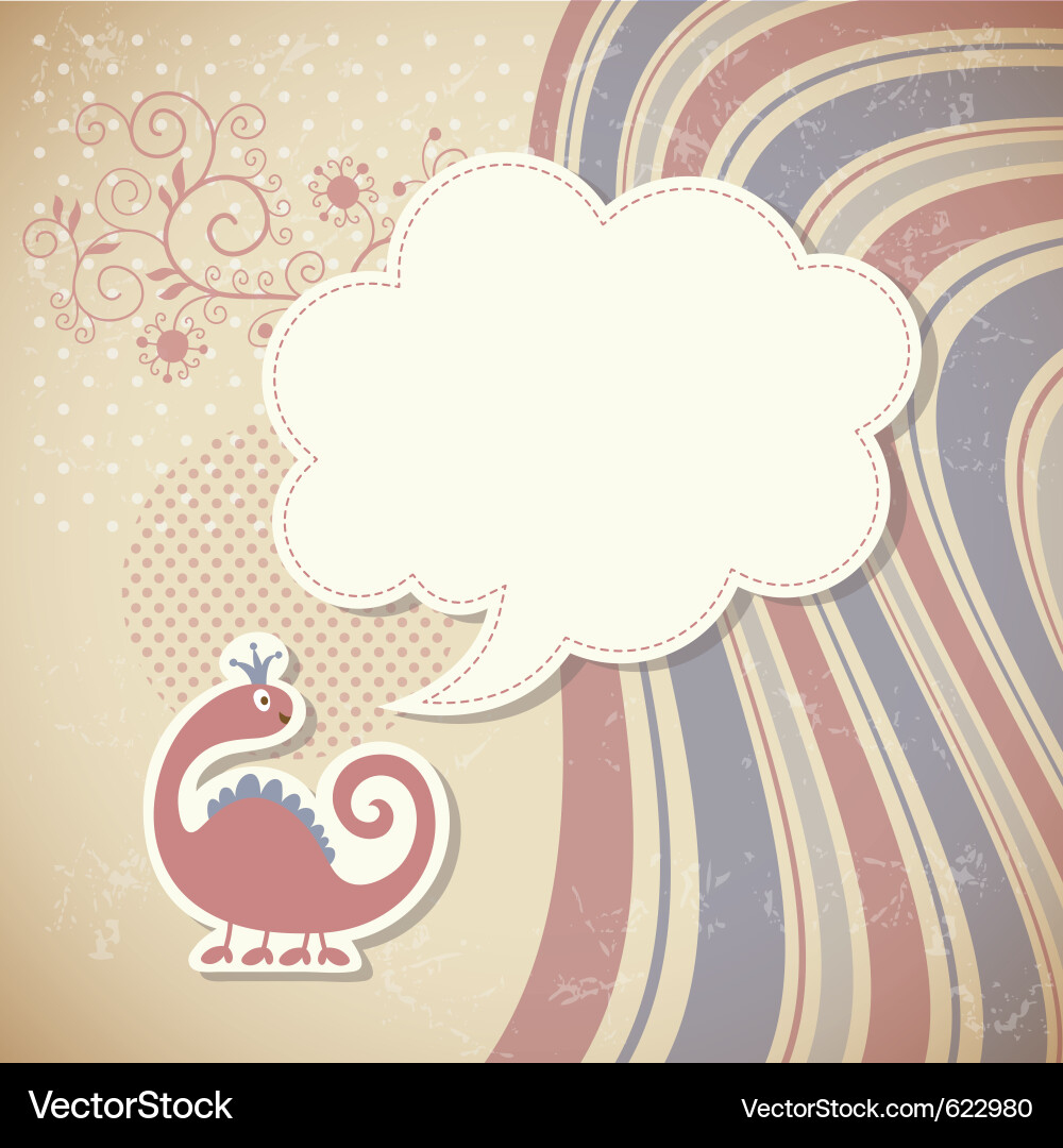 Dragon Speech Bubble Retro Pattern vector image