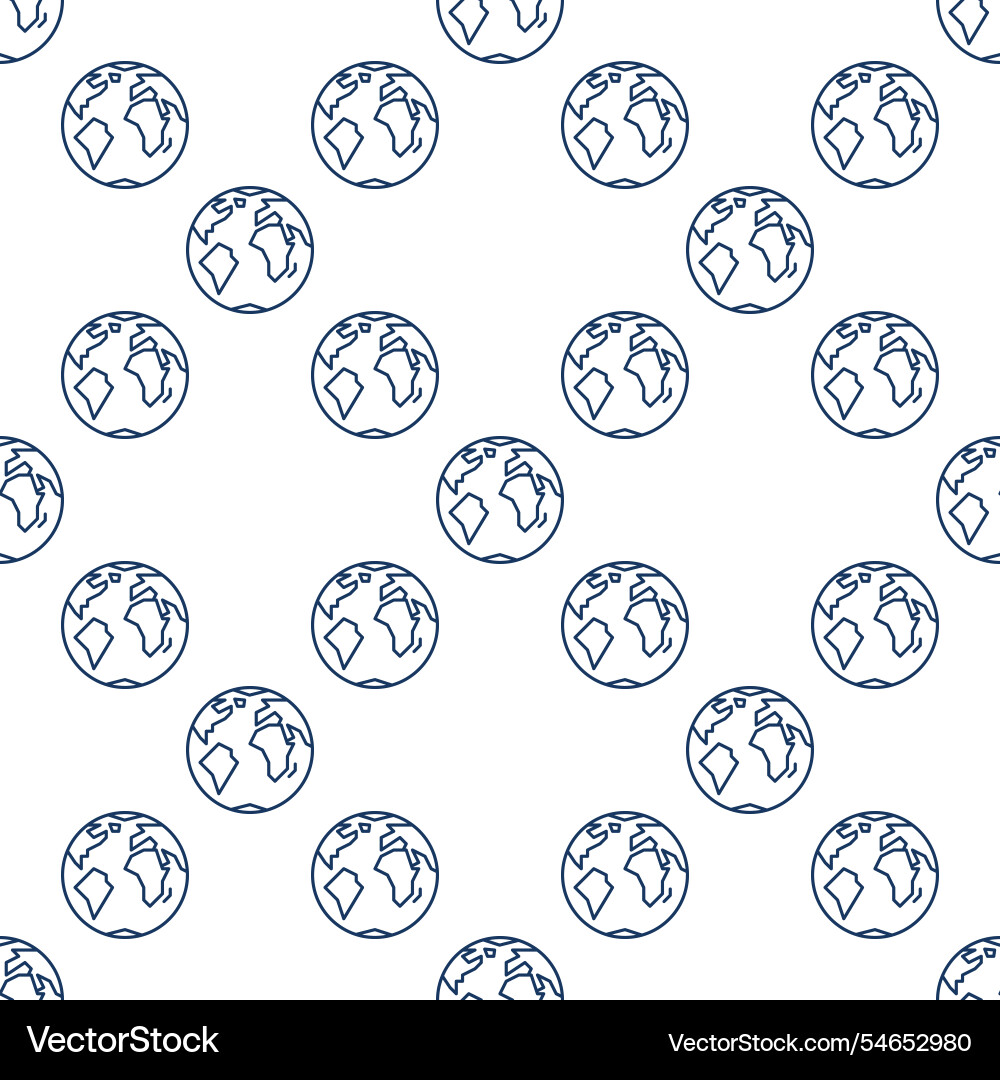 Earth minimal seamless pattern in thin line style Vector Image