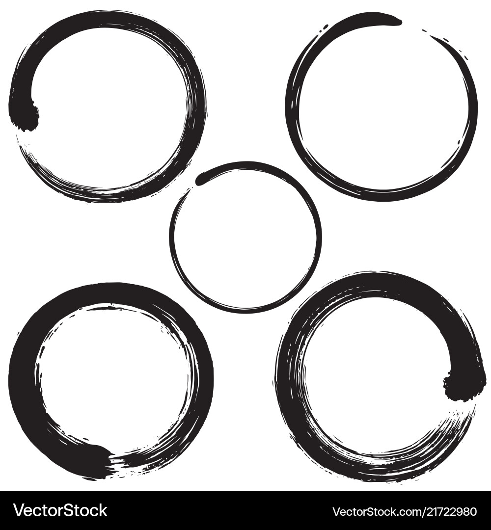 Enso Circle Brush Set Vector Image